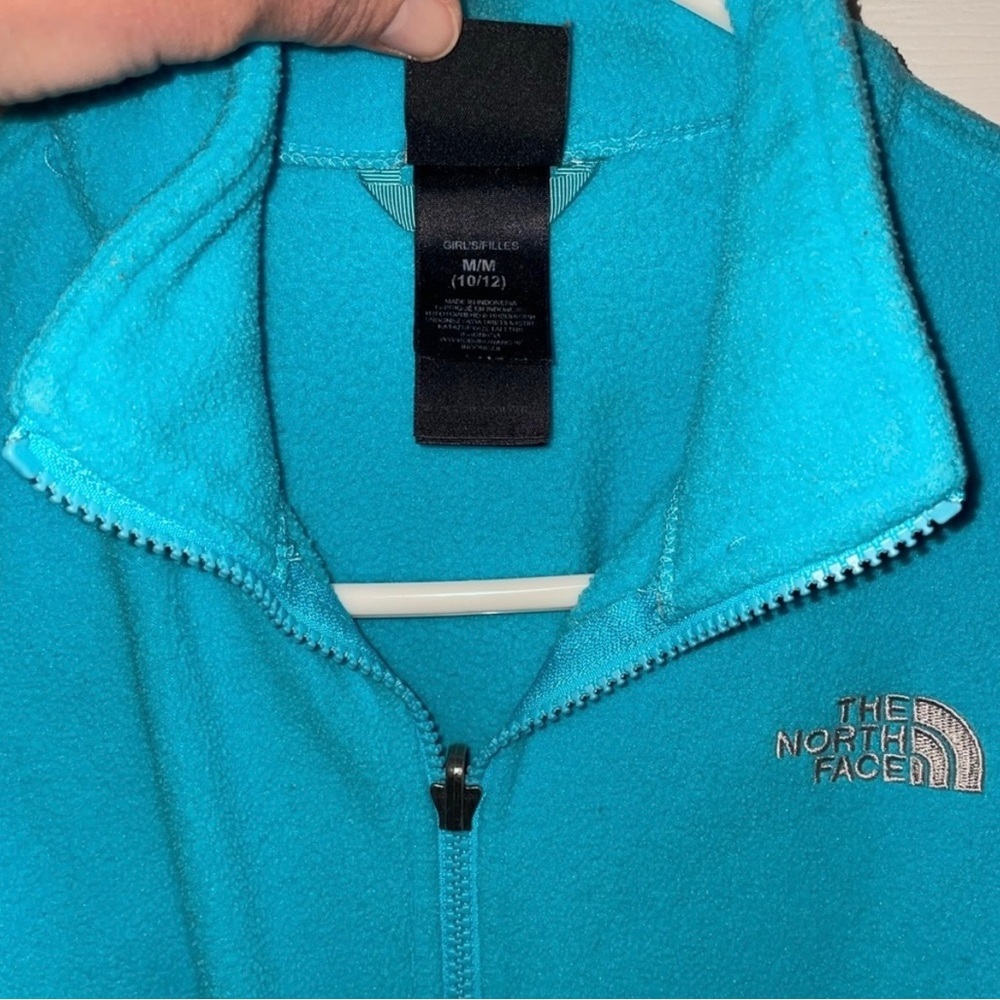 The North Face Kids' Turquoise Raincoat with White Accents - Picture 7 of 8